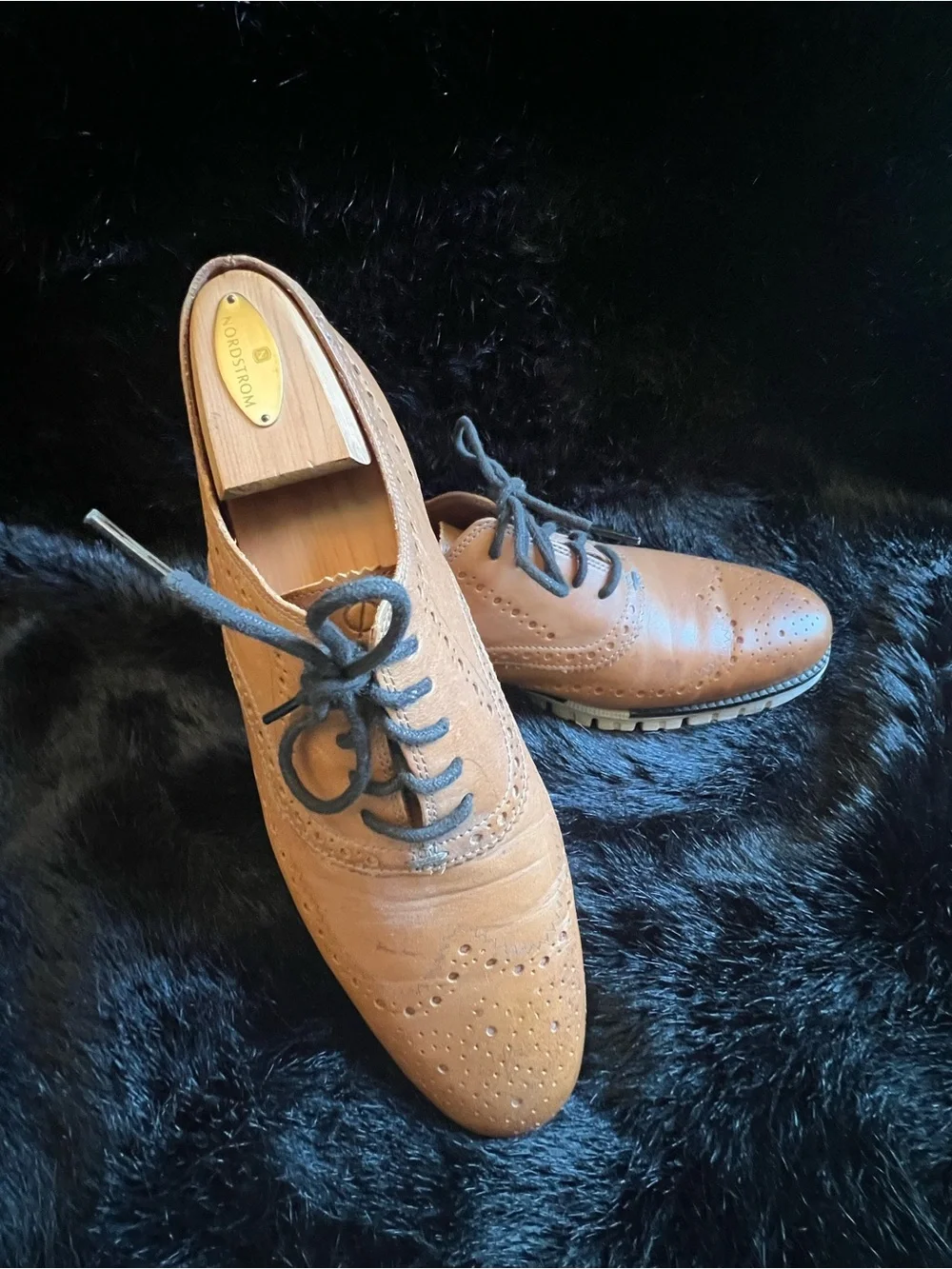 Cole Haan Zero Grand Men’s Tan Leather Wingtip Oxfords